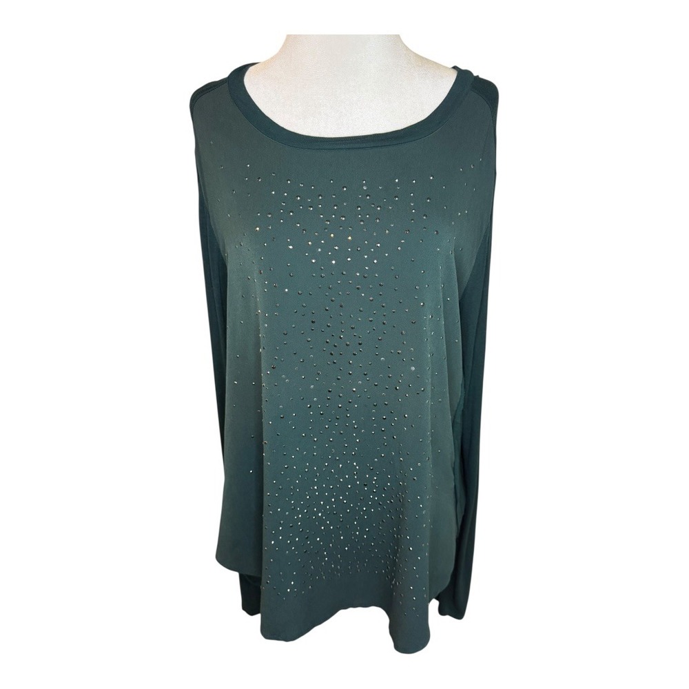 APT. 9 Embellished Top Long Sleeve Jewel Neck Petite Large PL